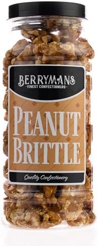 Original Peanut Brittle Roasted Peanuts In Caramel Retro Sweets Gift Jar By Berrymans Sweet Shop - Classic Sweets, Traditional Taste.