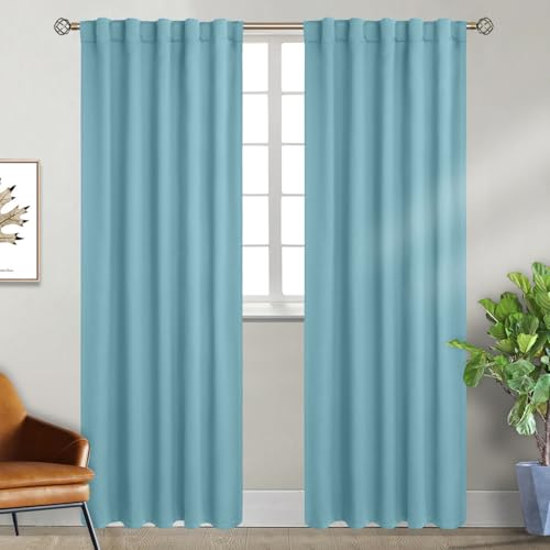 BGment Blackout Curtains for Bedroom, Set of 2 Panels, 42 x 84 Inch, Aqua