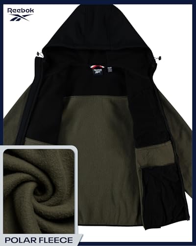 Reebok Mens Jackets - Lighweight Polar Fleece Jacket Zip Up Winter Jackets for Men with Pockets Outerwear Coats4