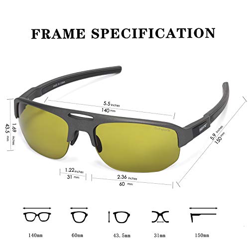Image of maivnz Golf Sunglasses for Men Women, Golf Ball Finder Glasses, UV400 | HD color-enhancing golf lens, anti-glare, lightweight TR90 frame, adjustable nose pads, impact-resistant, gift-ready box