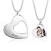 Produktbild XiXi Freundschaftskette für Personalisierte BFF Halskette Damen Kette Herzform Foto und Text Anhänger Personalisierter Schmuck für Valentinstag, Muttertag, Weihnachtsgeschenke (pair heart)