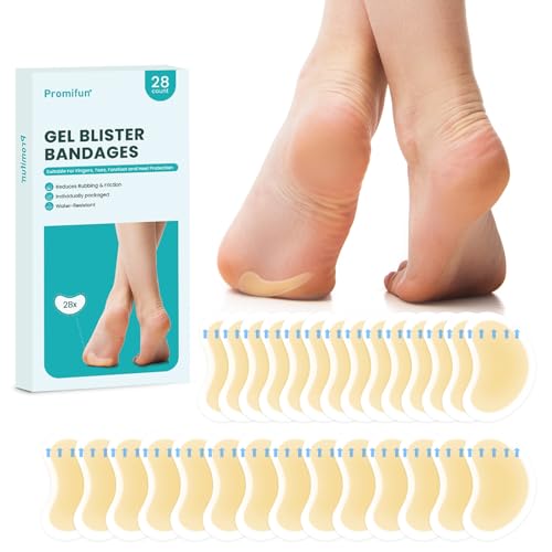 28 tiritas para ampollas, vendas invisibles de gel hidrocoloide para talón, pie y dedos de los pies, almohadillas impermeables para protección de la piel y curación rápida (paquete de manchas)