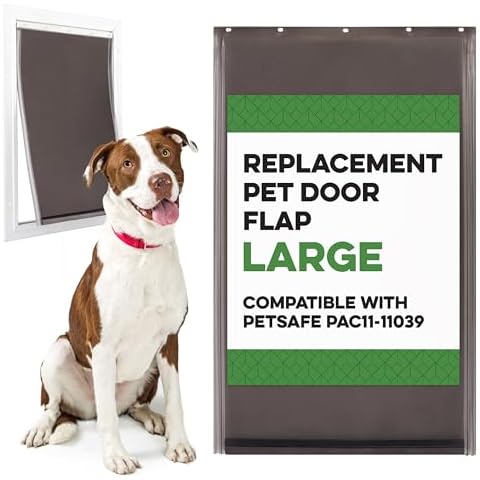 Evergreen Pet Supplies Large Replacement Dog Door Flap - Weather Resistant & Easy to Install Petsafe Freedom PAC11-11039 - Flexible Doggie Door Replacement Flaps for Small, Medium & Large Dogs & Cats Cover