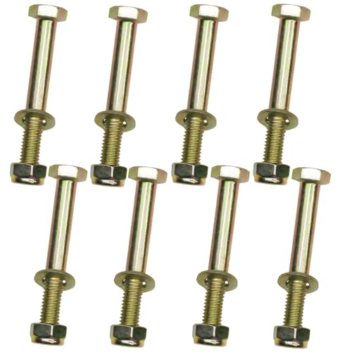 Image of M8 x 60mm Hex Head Bolt by Color Galvanization with Nylon Lock nut and Flat Washer Assortment Kit,Alloy Steel,Grade 8.8.(8pcs Pack)