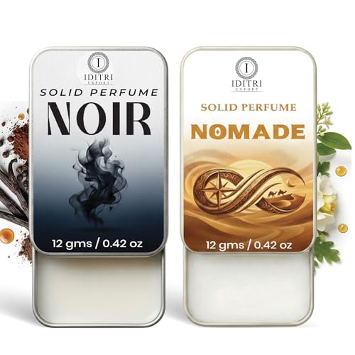 Image of Solid Perfume |Nomade&Noir Alcohol Free Wax Perfume Balm, Long Lasting | Pocket Tin 12g, Pack Of 2| Non Greasy Smooth Glide, Travel Friendly Men And Women