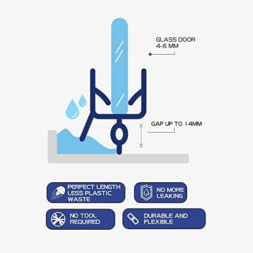 HNNHOME Bath Shower Screen Door Seal Strip for 4-6mm Glass Up to 14mm Gap