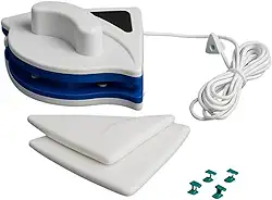Limpador Magnético de Vidros Duplo – Limpeza rápida nas duas faces, segura e prática para janelas altas, Box, Espelho e Aquários – Com corda de segurança para limpeza externa.