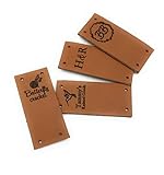 Center fold leather labels Custom folding labels Personalized logo labels Leather labels Branding tags Clothing labels Knitting labels 25 pc