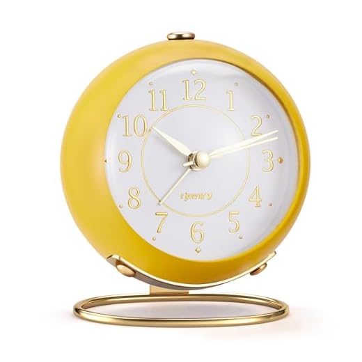 Metal Desk Alarm Clock, Retro Bedroom Table Vintage Analog Silent Non Ticking Gold Alarm Clock