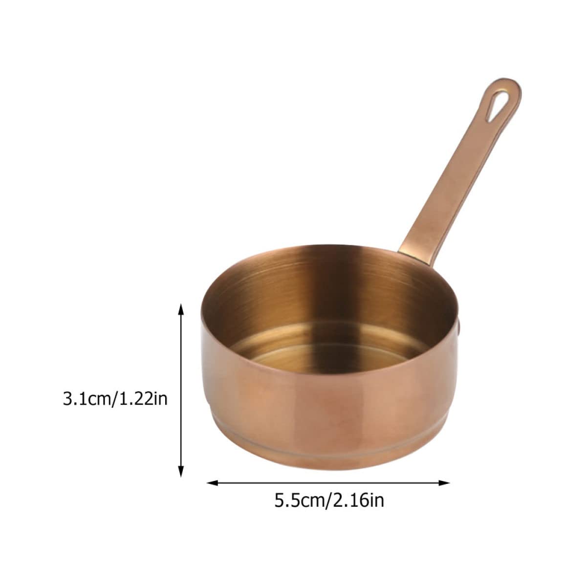 COLLBATH 1pc Sauce Cup with Handle Food Portioner Sauce Boat Sugar Salt Jar Coffe Creamer Mini Measuring Cup Portion Serving Spoon Vinegar Dish Pots Mini Spoon Cups Stainless Steel Golden