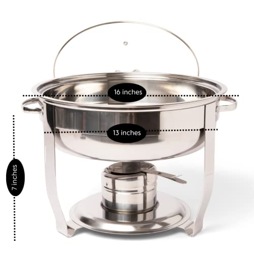 Chafing Dish Buffet Set With Tempered Glass Lid - Food Warmers For Parties - Serving Dishes - Catering Supplies - Burners For Keeping Food Warm - Chaffing Server With Transparent Lid #TOP1