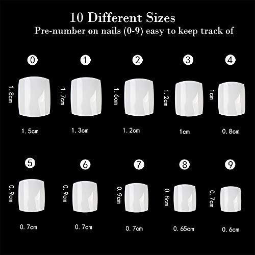 Noverlife 1000PCS Gefälschte Toenail Tipps Set Full Cover Falsche Zehennagel-Spitzen für DIY Nagel-Kunst-Design… – Bild 6