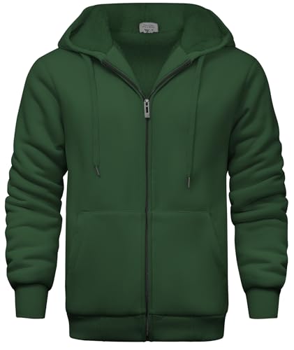 Mens Fleece Hoodies Zip Up Warm Thick Winter Jacket - image 1