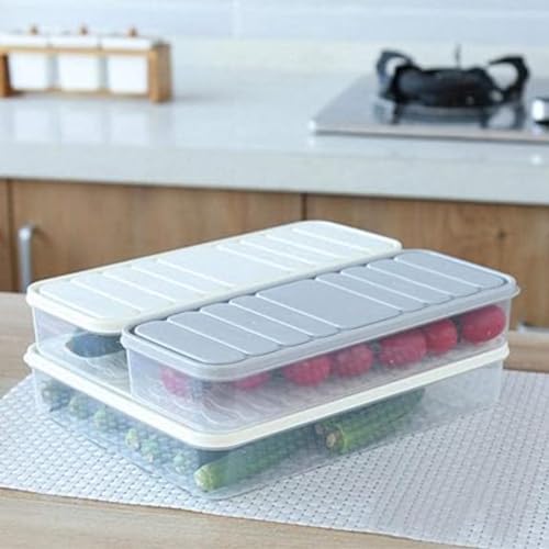Image of SR Modular Plastic Storage Containers with Lid, Fridge Storage Boxes Keeps Dry Fruits, Vegetables, Meat, Fish Fresh Longer Fridge Organizer, Set of 3 (1 pcs 2500 ML, 2 pcs 1200 ML)