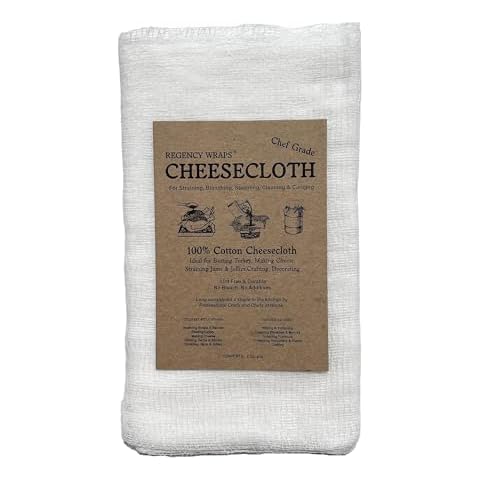 Regency Wraps 100% Cotton Food Grade Cheese Cloth 36"X72" (2yds) For Basting Turkey, Canning, Cheese-making, Straining, Crafting, Bleach and Dye Free Cover