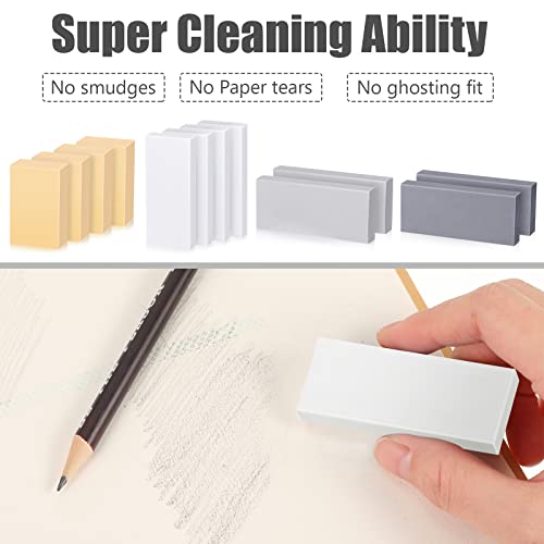 24 Pcs Drawing Art Eraser Set Different Shape Eraser Grey Kneaded Eraser Artist Eraser Pencil Erasers White Foam Eraser Moldable Erasers For Art Sketching Writing Drafting Supplies #TOP5