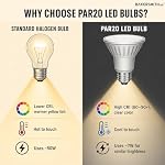 PAR20 LED Bulb, E26 Base, 7W 520 Lumens, 3000K Warm White, Dimmable Indoor Flood Light, 120V, PAR20 Replacement Bulbs for Track Lighting, Recessed Lights, Accent & General Home Lighting, Pack of 6