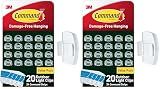 Command Outdoor Light Clips, 20 Clear Organizers and 24 Strips, Damage-Free Hanging with Weather Resistant Adhesives, Hooks for Outdoor String Lights (Pack of 2)