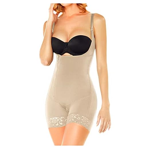 DIANE & GEORDI 002409 Fajas Colombianas Reductoras y Moldeadoras Levanta Cola para Mujer Colombian Fajas with Zipper for Women Beige L