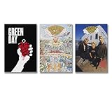 zotuuie A Set Of 3 Green Poster Day Rock Band Music Album 