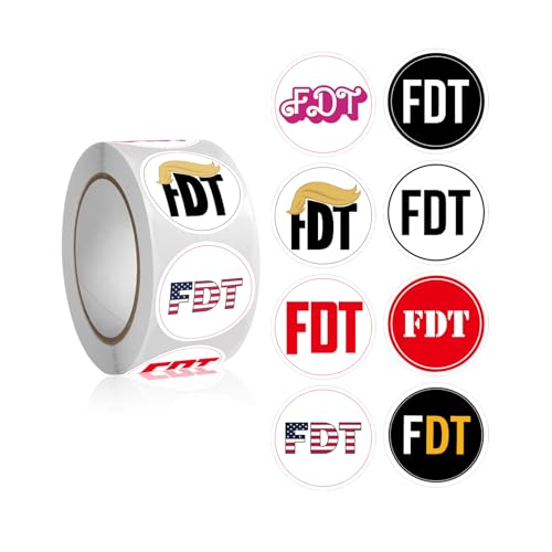 FDT Anti Trp Stickers Roll 500Pcs - Anti Trp 2026 Funny American Not My President Against Flag Vinyl Self-Adhesive Label Decals - Easy Stick Removeable for Scarpbook Window Tumblers Bumper Teens