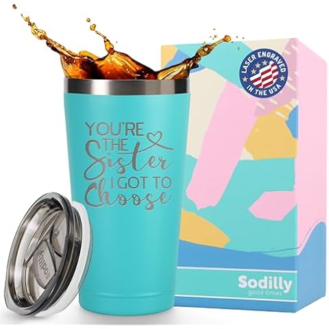 Sodilly Friendship Gifts For Best Friends Women - You're The Sister I Got To Choose - Best Friend Birthday Gifts - Sentimental Work Bestie Gifts - Cute Tumblers- 16 oz Mint 1pc Cover