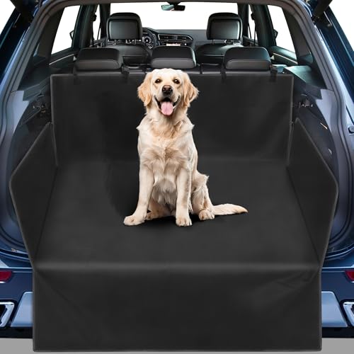 Aonext Kofferraumschutz Hund Gesteppt mit Seiten und Ladekantenschutz, Hundebett Kofferraum Wasserdicht & Kratzfest, Universal Hundedecke Auto Kofferraum