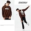 Moshtashio Letter Print Hoodie for Men Comfort Sports Sweater Casual Pullover Autumn Winter Brown #3