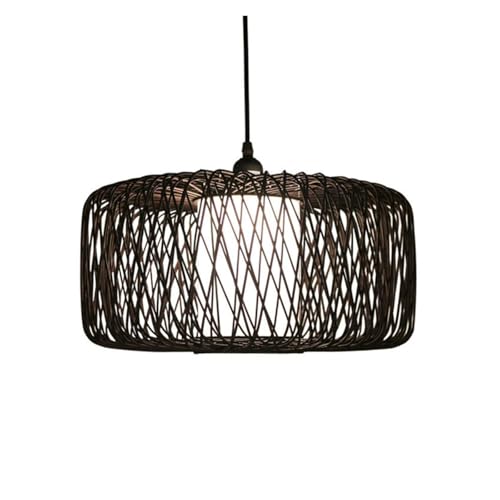 Lustre en rotin fait main abat-jour rustique en osier pour cocon familial