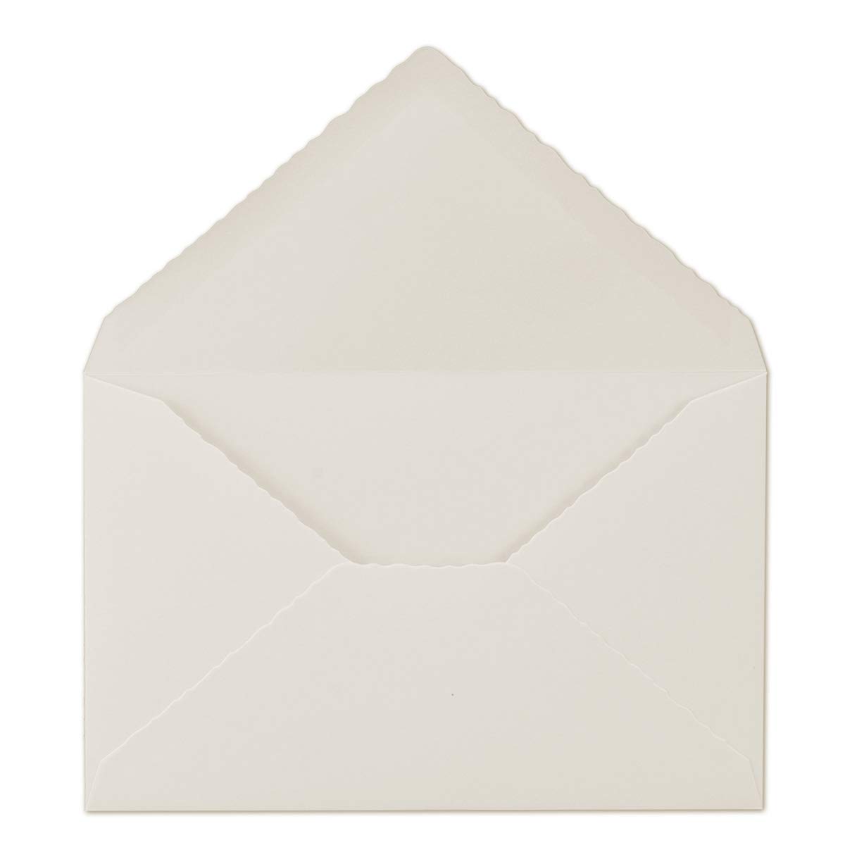 100x Vintage Brief-Umschläge mit Zackenschnitt - Natur-Weiß - Edel-Bütten - DIN C5-162 x 229 mm - 16,2 x 22,9 cm - imitiert Bütten - Nassklebung - by GUSTAV NEUSER