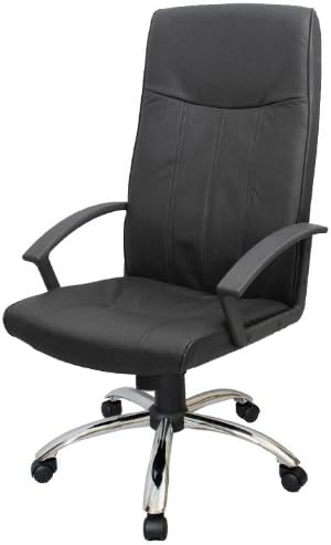 "Fairfield" Leather Executive High-Back Office Chair w/ Chrome Base & Gas Lift