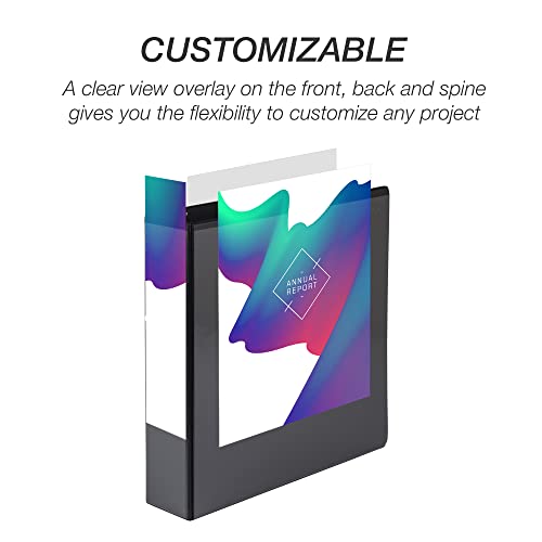 Samsill Economy 1.5 Inch 3 Ring Binder, Made In The Usa, Round Ring Binder, Customizable Clear View Cover, Black, 4 Pack (Mp48550) #TOP5