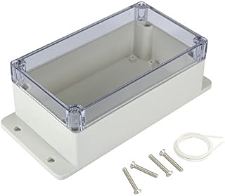 sourcingmap 6.2"x3.5"x2.5"(158mmx90mmx64mm) ABS Junction Box Universal Project Enclosure w PC Transparent Cover