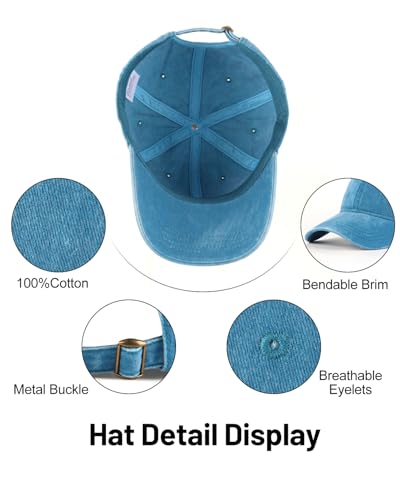 Image of XXL Baseball Cap For Big Heads, Soft Crown Washed Dad Hat, Oversized Denim Cap For Men Women Golf, Travel, Daily Wear