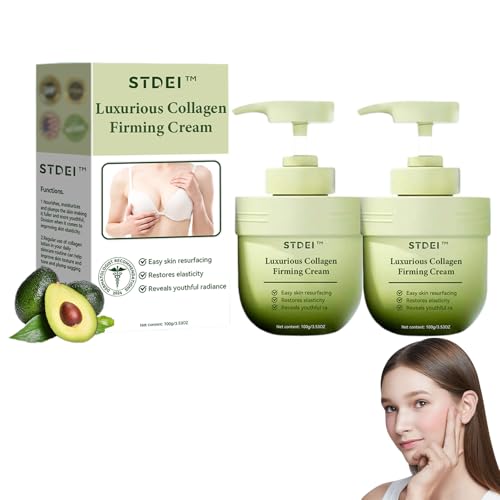 STDEI Luxurious Collagen Firming Cream, Luxurious Collagen Cream, STDEI Collagen Firming Lotion Body Moisturizer Lifts, Firms, & Tightens For Younger Looking Skin, For All Skin Types (2 Bottle)