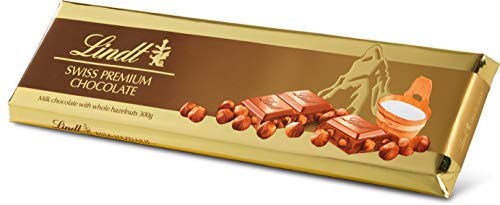 Lindt Swiss Milk Chocolate With Whole Hazelnuts, 300 Gm