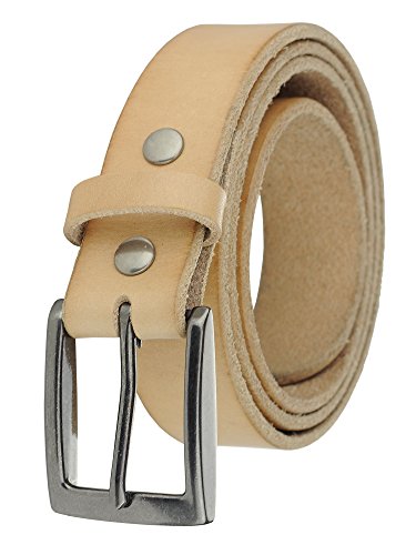 NYFASHION101 Men's Cowhide Full Grain Genuine Leather Skinny Slim Belt w/Snap on Buckle, Plus Size