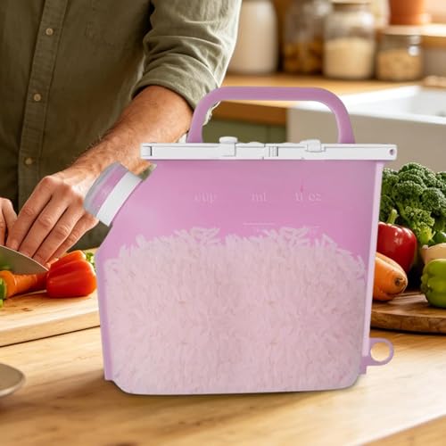 Bolsas de silicona reutilizables evitan derrames de harina y cereales secos 8