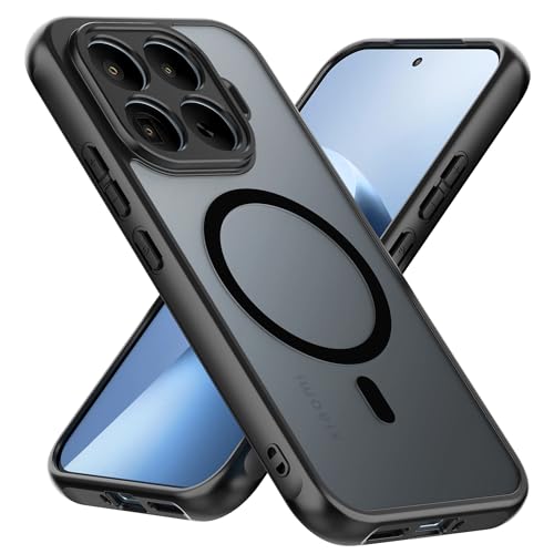 Cresee Hülle für Xiaomi 17T, Magnetische Case Kompatibel mit Magsafe, Matte Transluzente Harte Rückseite + Weiche TPU Bumper Handyhülle mit Magnet Stoßfest Schutzhülle Cover, Schwarz