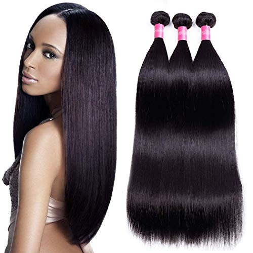 10A Brazilian Human Hair Bundles 16 18 20inch Straight Hair 3 Bundles 100% Unprocessed Virgin Human Hair Weave B-Fashion Straight Hair Bundles