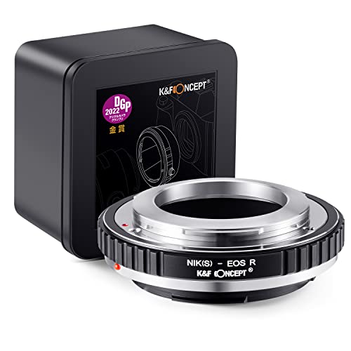 K&F Concept Lens Mount Adapter NIK(S)-EOS R Manual Focus Compatible with Nikon(S) Lens to Canon EOS R Mount Camera Body