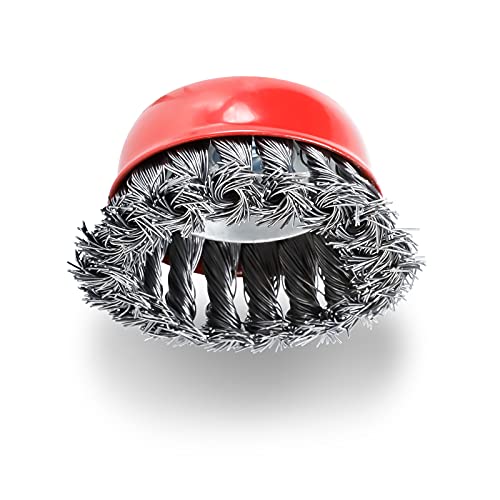 Patioer 10 Pacotes de Escova de Copo de Fio Atado com Mandril Rosqueado de 5/8 Polegadas-11, Escova