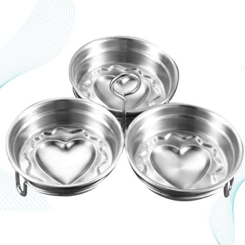 FUNOMOCYA 3Pcs Stainless Steel Egg Shaper Set Heart Shaped Egg for Cooking Baking Tool for Eggs Pudding and Snacks Easy to Clean Kitchen Gadget