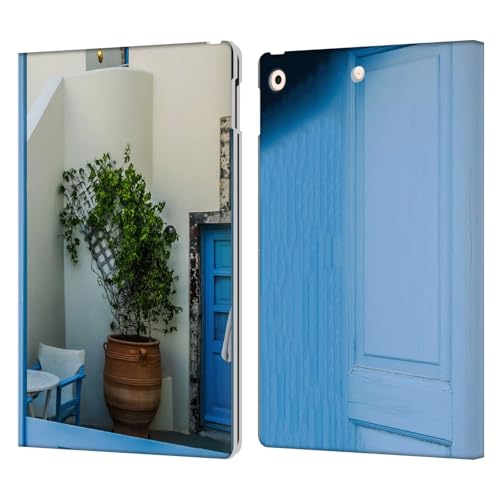 Étui portefeuille en cuir iPad 10.2 Haroulita Porte Bleue Santorini pour modèles 2019 2020 2021