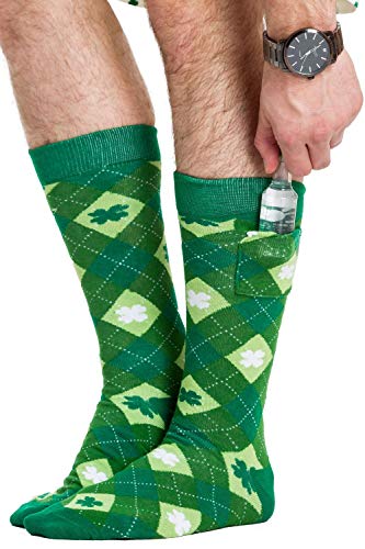 Chaussettes pour homme St. Patrick vert flashy imprimé rigolo et confortable - 2