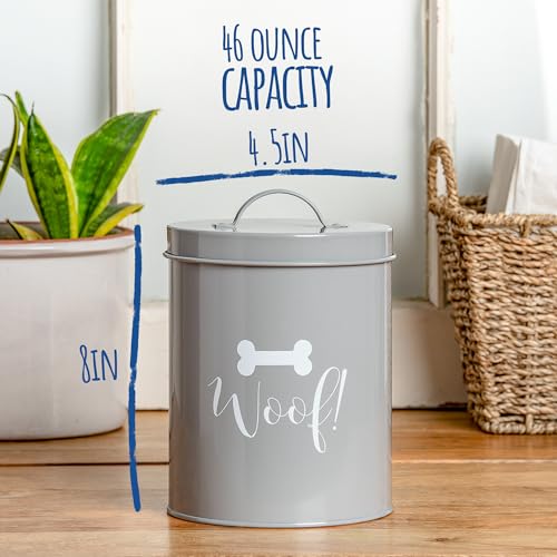 Park Life Designs Dog Treat Jar – Metal Pet Food Container 1.4 liter (Gray) | Treat Jar- Dog and Cat Treat Container with Lid, Keeps Treats Fresh and Pets Happy| Easy to Clean, Dishwasher Safe Park Life Designs Dog Treat Jar – Metal Pet Food Container 1.4 liter (Gray) | Treat Jar- Dog and Cat Treat Container with Lid, Keeps Treats Fresh and Pets Happy| Easy to Clean, Dishwasher Safe