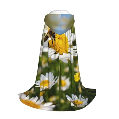 Robe de magicien à capuche et imprimé fleurs de marguerites printanières