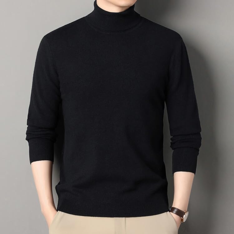 High Collar Knitted Sweater Autumn and Winter Collar Knitted Sweater Men's Youth Warm Sweater4