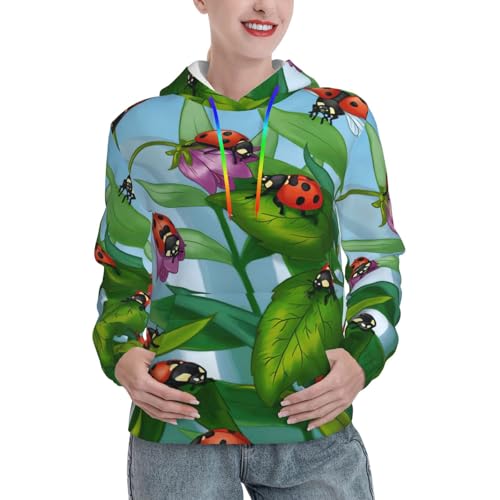 Sweat à capuche coccinelle vêtement femme cintré anti-courants d'air