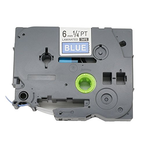 Image of BROVACS 1 Pack White on Blue Label Tape Compatible for Brother P-Touch TZ 515 TZe 515 6mm 1/4" OPA1151E